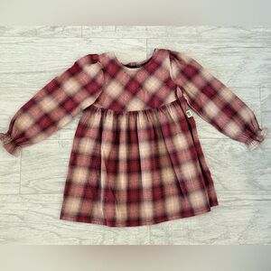 Roots Red and Pink Plaid Kids Dress